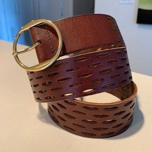 Ann Taylor Wide Brown Leather Belt